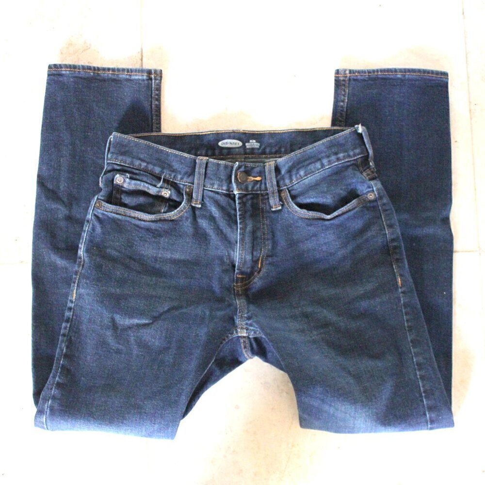 Old Navy Mens Blue Denim Jeans Slim 28X30